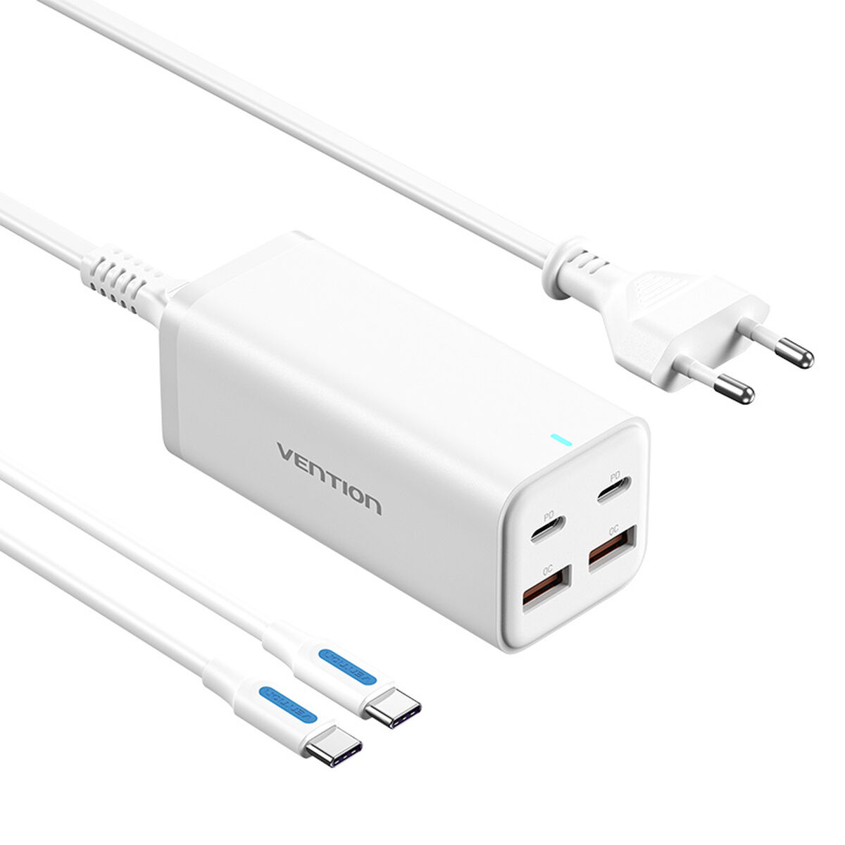 Caricabatterie Da Parete Vention FbswG-Eu Bianco 100 W