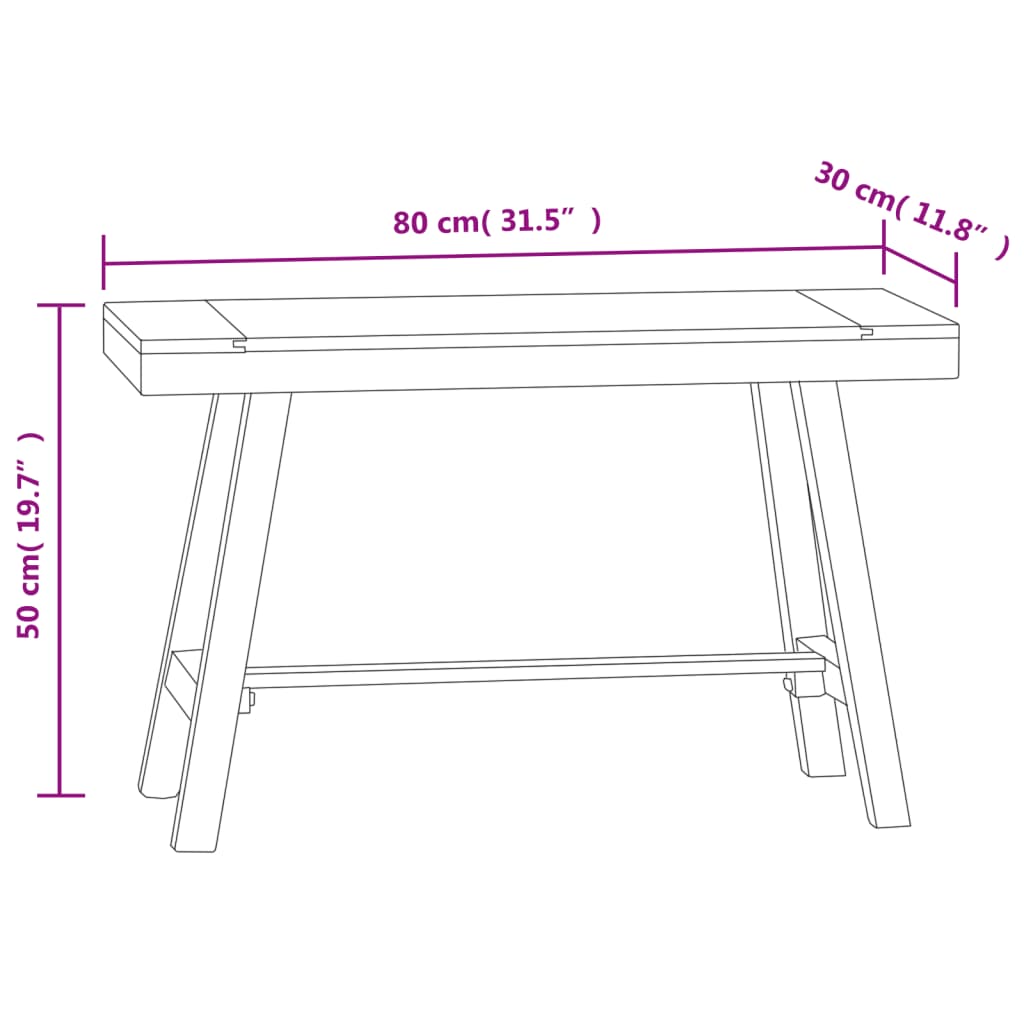 Panchina 80 Cm In Legno Massello Di Teak - Image 5