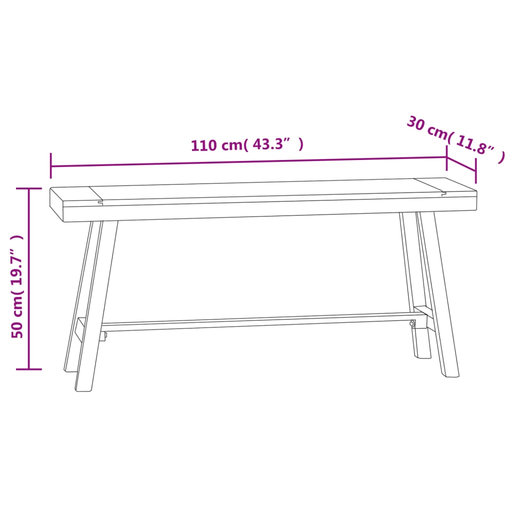 Panchina 110 Cm In Legno Massello Di Teak - Image 5