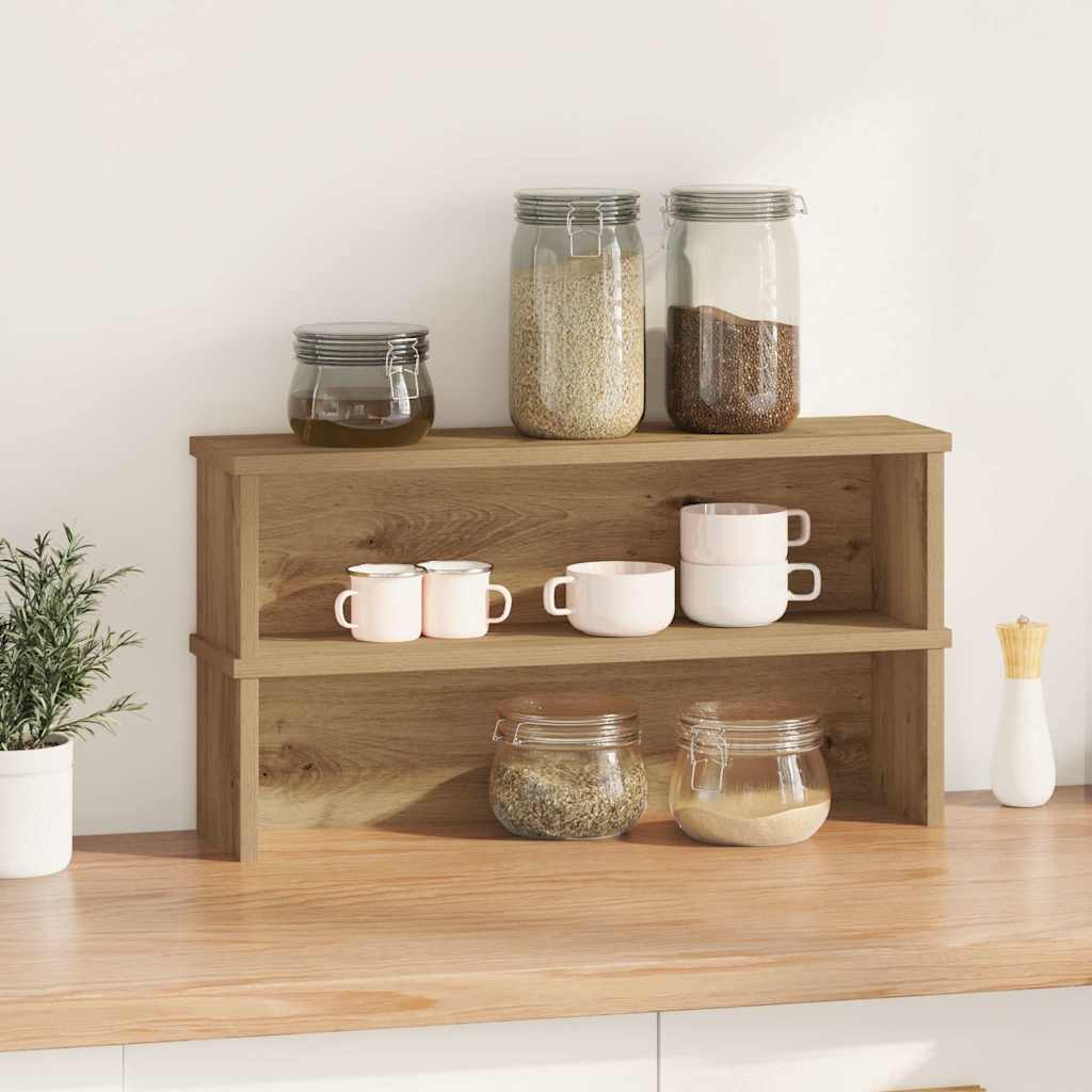 Scaffali Da Cucina Impilabili 2pz Rovere Artigianale 60x15x16cm