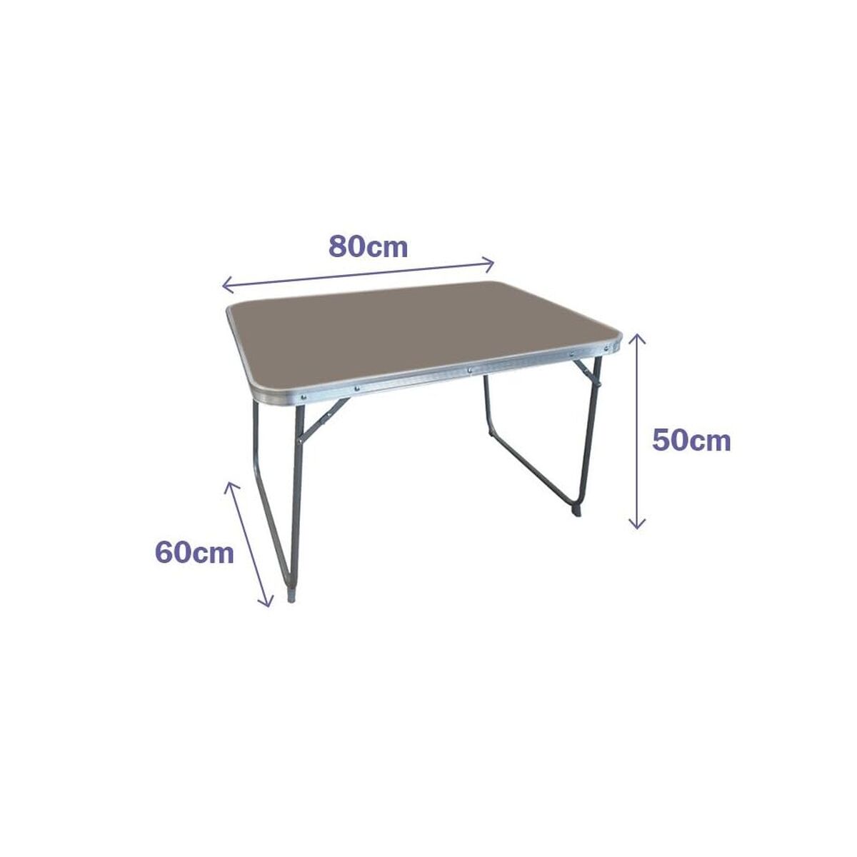 Tavolo Pieghevole Marbueno 80 X 70 X 60 Cm Grigio