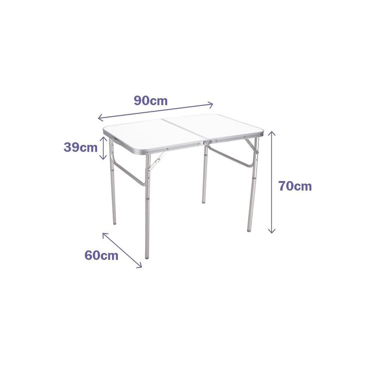 Tavolo Pieghevole Marbueno Bianco 90 X 70 X 60 cm