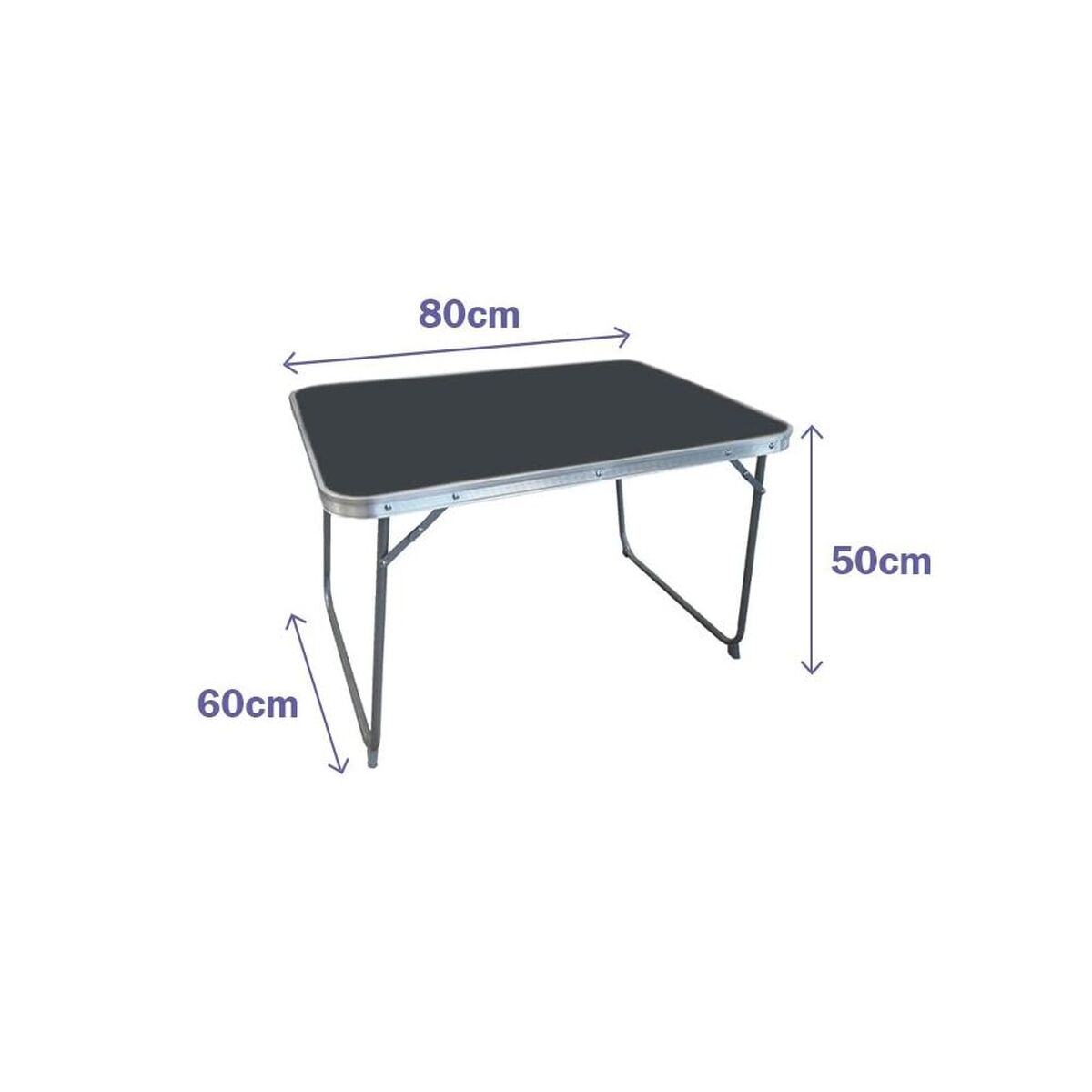 Tavolo Pieghevole Marbueno Grigio 80 X 60 X 50 cm