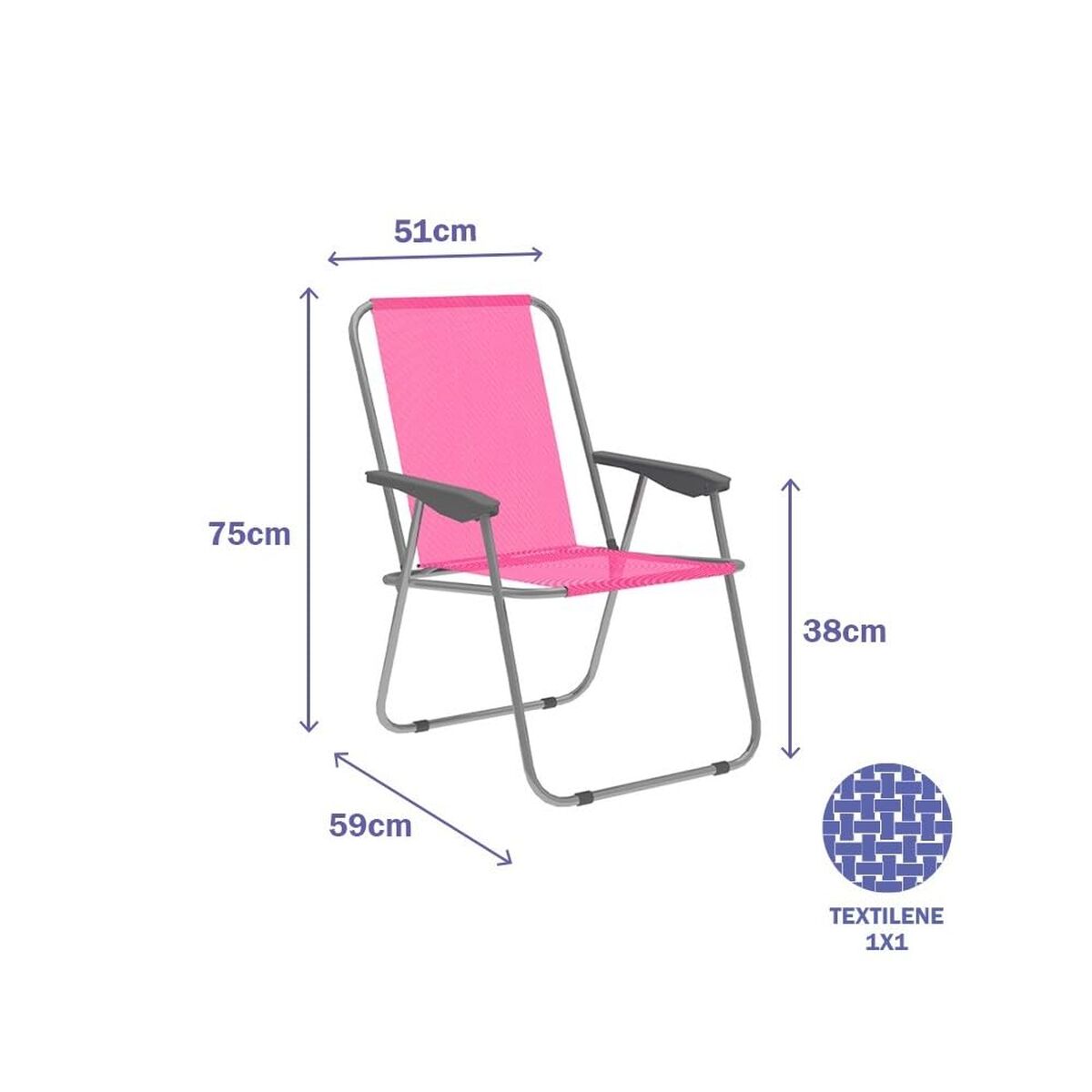 Sedia Pieghevole Marbueno 59 X 75 X 51 Cm Rosa