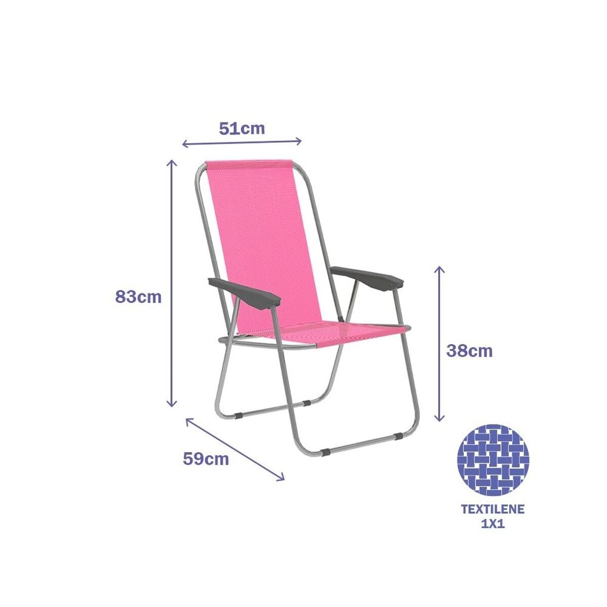 Sedia Pieghevole Marbueno 59 X 83 X 51 Cm Rosa