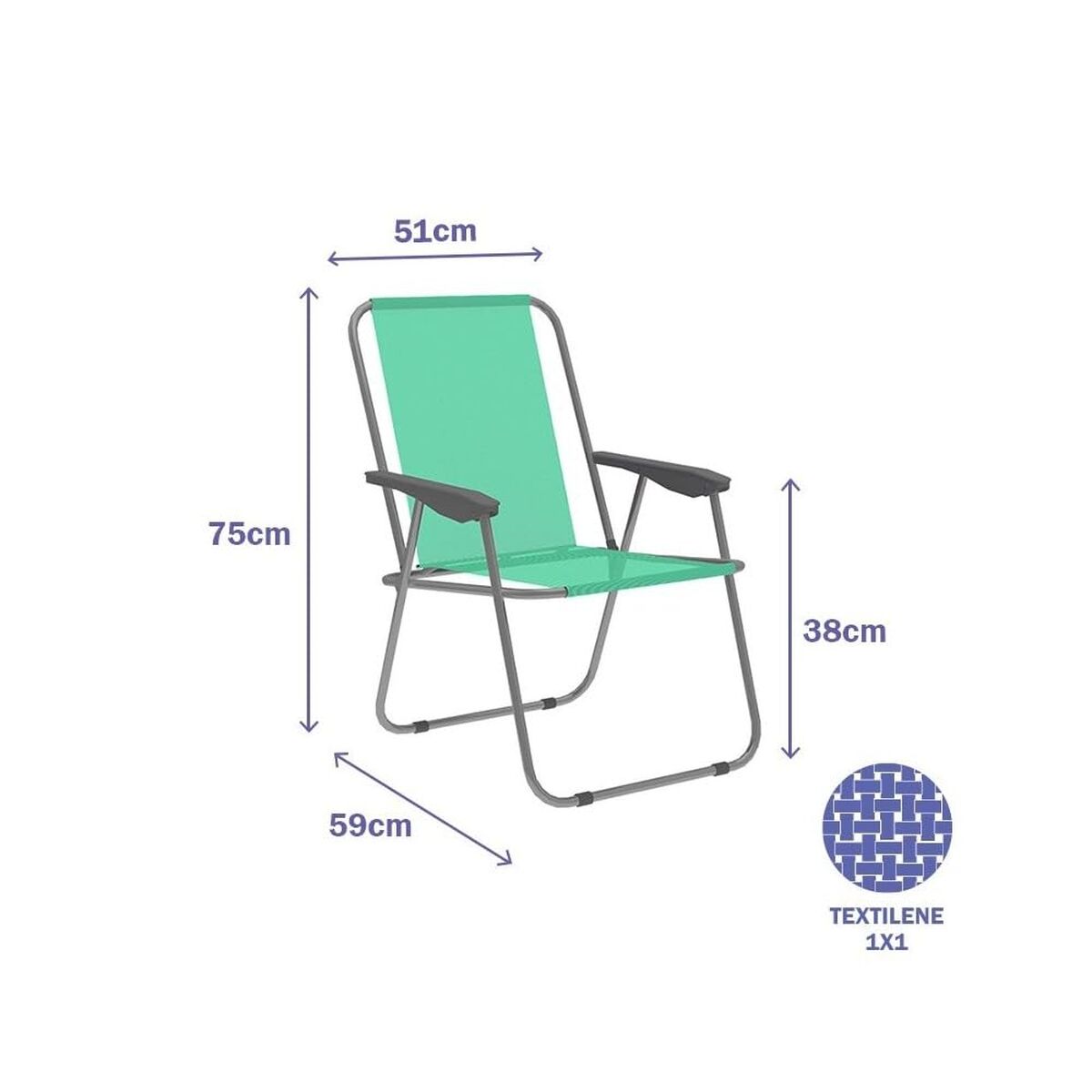 Sedia Pieghevole Marbueno Verde 59 X 75 X 51 cm