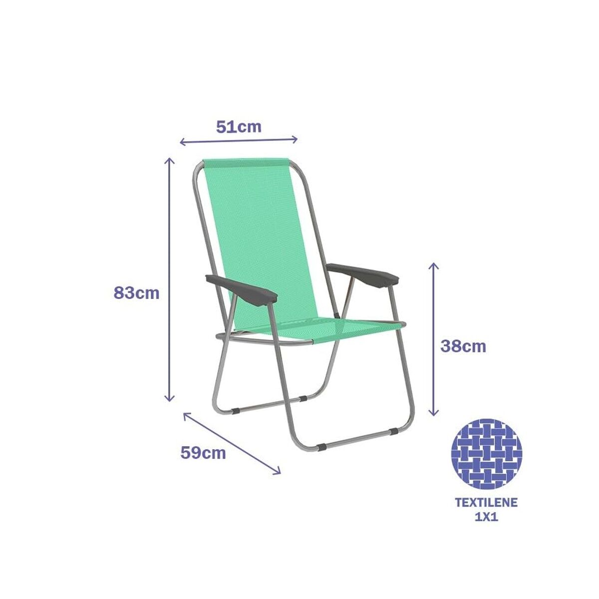 Sedia Pieghevole Marbueno Verde 59 X 83 X 51 cm
