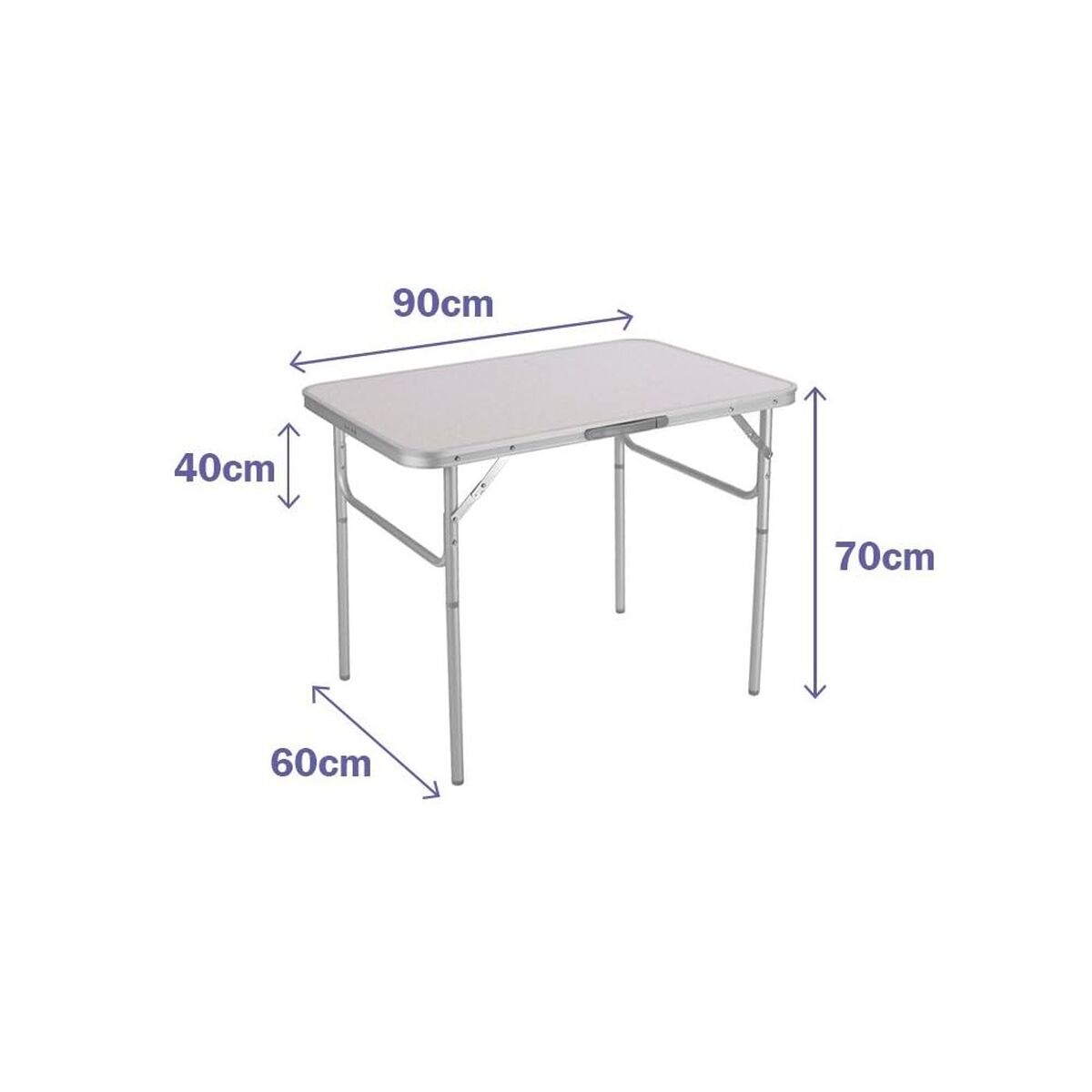 Tavolo Pieghevole Marbueno Bianco 90 X 70 X 60 cm
