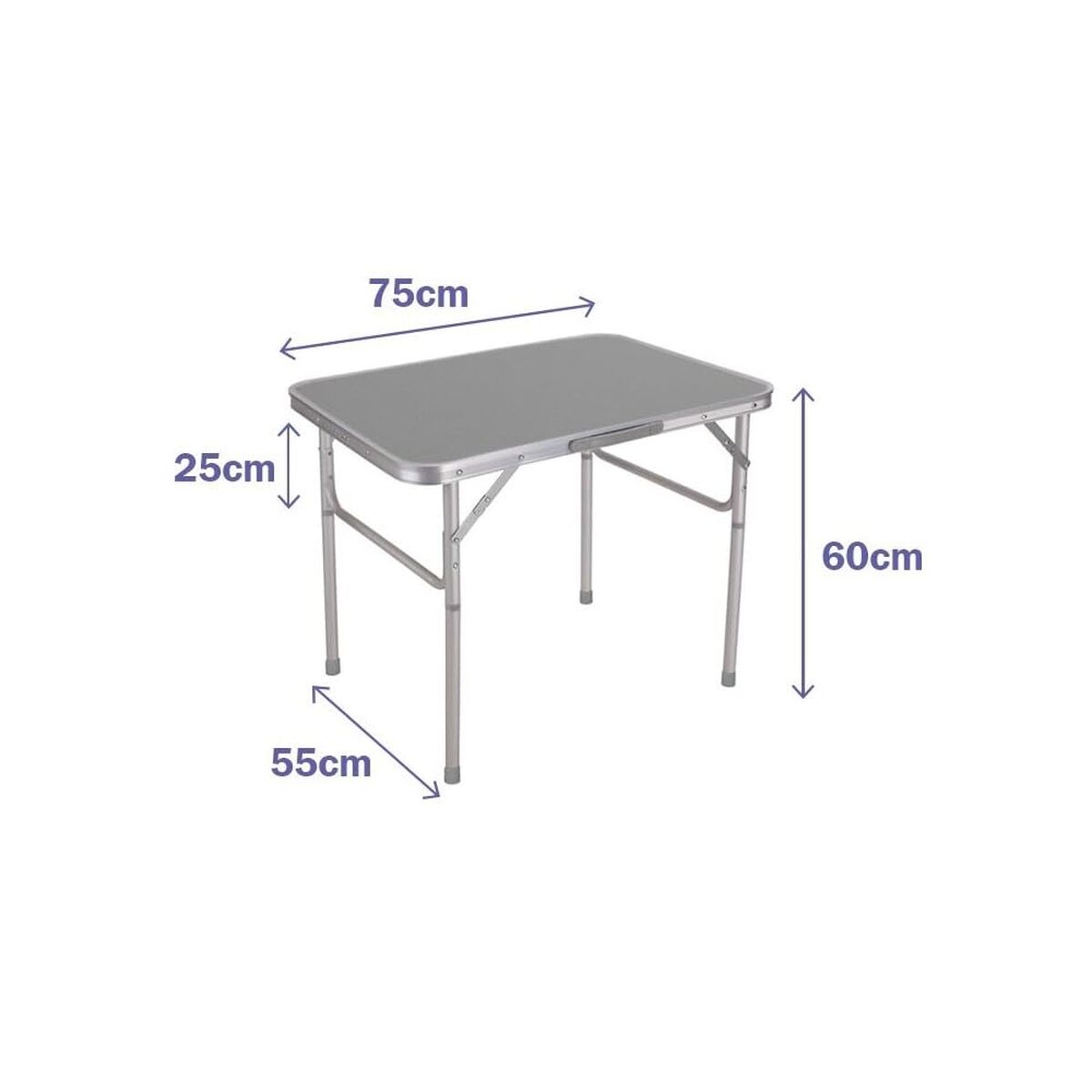 Tavolo Pieghevole Marbueno Grigio 75 X 60 X 55 cm