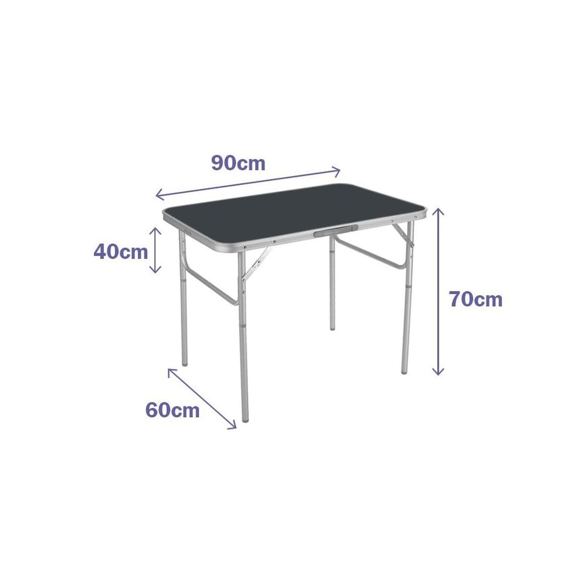 Tavolo Pieghevole Marbueno Grigio 90 X 70 X 60 cm
