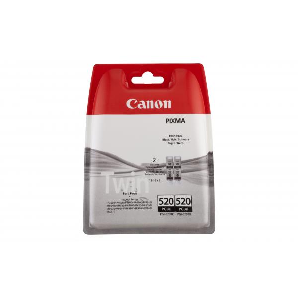 Canon Cartuccia d'inchiostro nero PGI-520BK [confezione doppia] (CANON PGI-520BK TWIN PACK IP3600 IP4600 MP540 MP620CK)