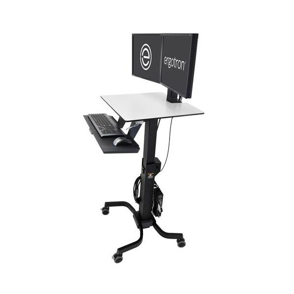 Ergotron WorkFit-C, Dual Sit-Stand Nero, Grigio Pannello piatto Carrello multimediale (WORKFIT-C DUAL SIT-STAND WORKSTATION)