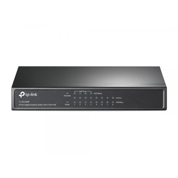 TP-Link TL-SG1008P switch di rete Non gestito Gigabit Ethernet [10/100/1000] Supporto Power over Ethernet [PoE] Nocciola (TP-LINK Switch TL-SG1008P 8xGBit Unmanaged [4xPoE])