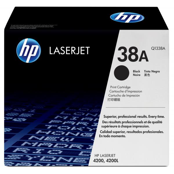 HP 38A Black Original LaserJet Toner Cartridge cartuccia toner 1 pz Originale Nero (Toner Black LJ 4200 - Pages 12.000 - Warranty: 3M)