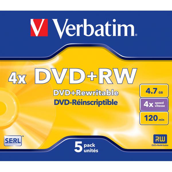 Verbatim VB-DPW44JC (VERBATIM DVD+RW SERL 4.7GB 4X MATT SILVER SURFACE [5 PACK])
