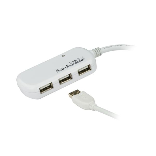 ATEN Cavo extender USB 2.0 da 12 m a 4 porte [Collegamento a margherita fino a 60 m] (4 PORT USB 2.0 HUB)