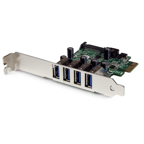 StarTech.com Adattatore scheda controller PCI Express PCIe SuperSpeed USB 3.0 a 4 porte con UASP - Alimentazione SATA (4 PORT PCI EXPRESS PCIE SUPERSP - USB3.0 CONTROLLER CARD ADAPTER)