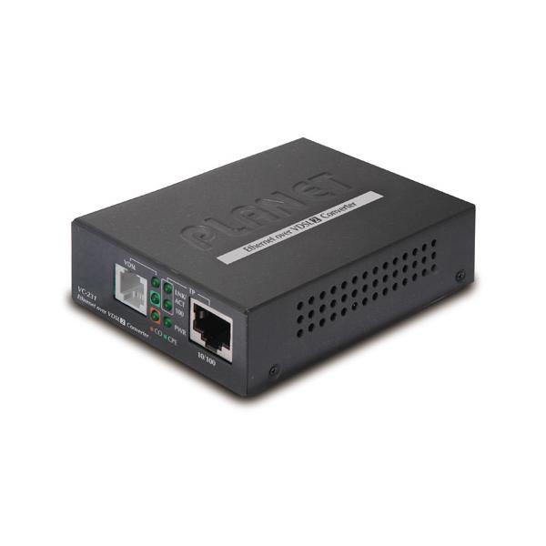 PLANET VC-231 convertitore multimediale di rete 100 Mbit/s Nero (100/100 Mbps Ethernet to - VDSL2 Converter - 30a profile - [EU] - Warranty: 36M)