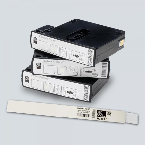 Zebra Z-Band Direct Wristband Bianco (Z-BAND DIRECT ADULT 25X279MM - 200 BANDS/CARTR WHITE BOX OF 6)
