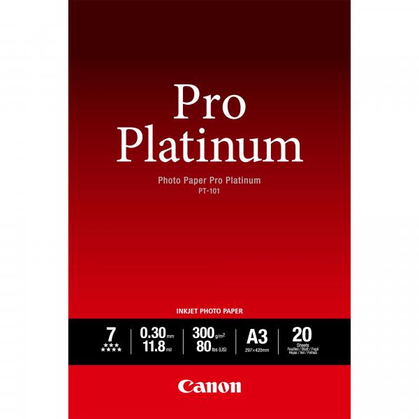 Canon Carta fotografica Pro Platinum PT-101 A3 - 20 fogli (PHOTO PAPER PRO PLATINUM - PT-101 A3 20SH)