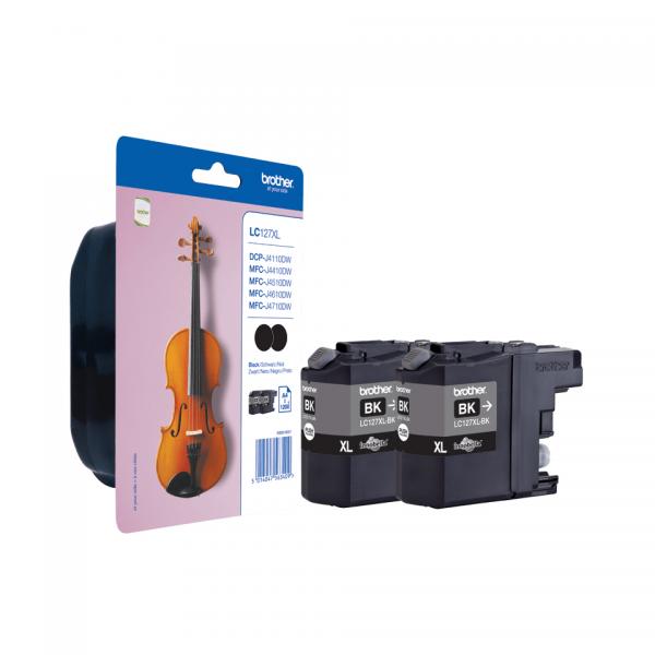 Brother LC127XLBKBP2 cartuccia d'inchiostro 2 pz Originale Nero (Brother LC127XLBKBP2 - 2 pakker - Supe)