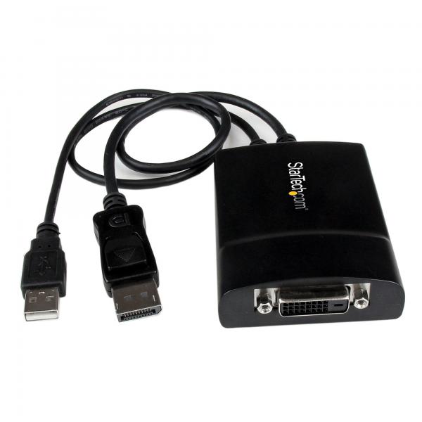 StarTech.com Adattatore attivo da DisplayPort a DVI Dual Link - Convertitore video da DisplayPort a DVI-D 2560x1600 60Hz - Da DP 1.2 a DVI - Alimentazione USB - Connettore DP a scatto (DISPLAYPORT TO