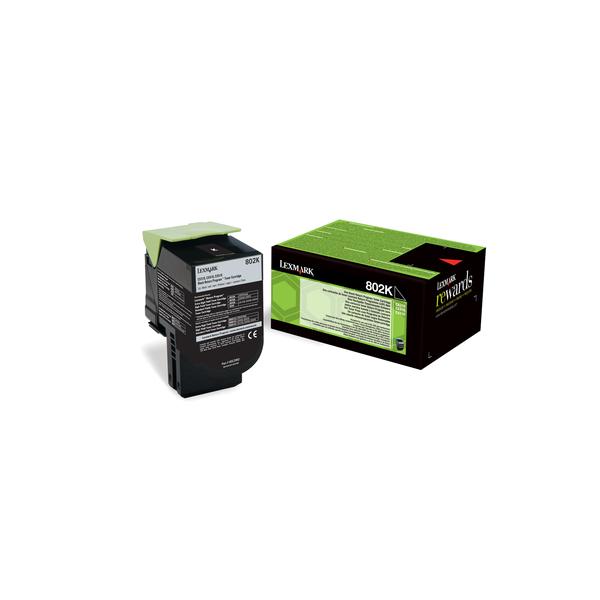 Lexmark 802K cartuccia toner 1 pz Originale Nero (802K BLACK RETURN PROGRAM CART)