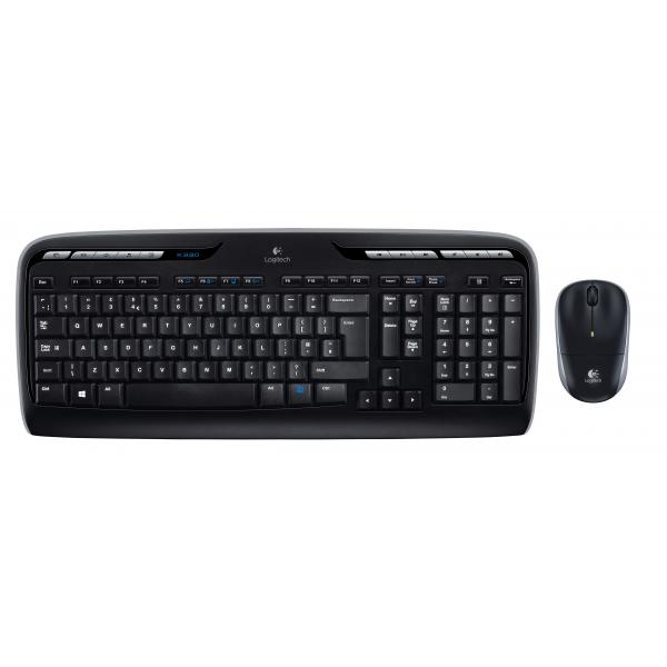 Logitech Wireless Combo MK330 tastiera Mouse incluso Ufficio USB QWERTY US International Nero (MK330 combo, US/Int - Wireless - Mouse and keyboard - Warranty: 24M)
