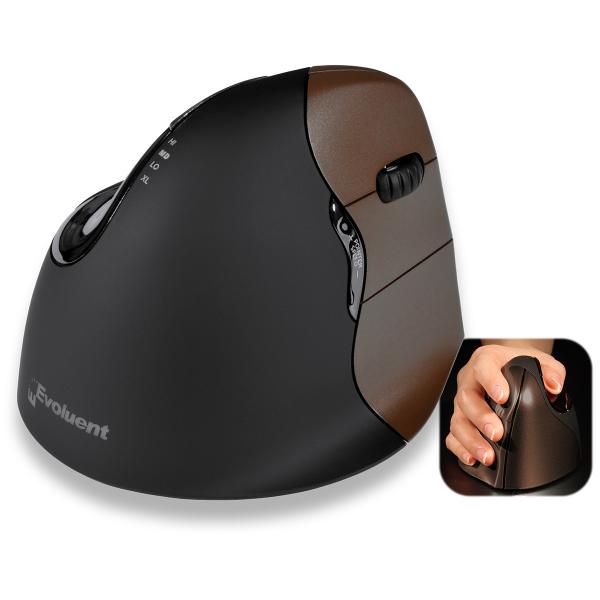Evoluent VerticalMouse 4 mouse Mano destra RF Wireless Ottico (An Evoluent product. Wireless RIGHT HANDED SMALL Evoluent VerticalMouse. Patented vertical mouse supports your hand in a relaxed handsha