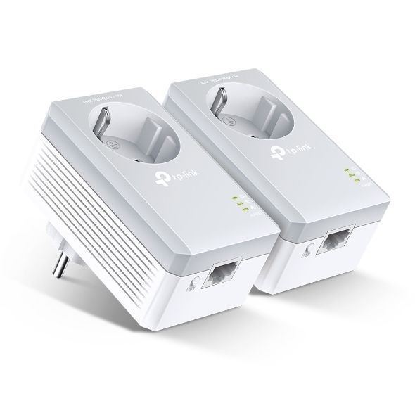 TP-Link TL-PA4010P KIT V5 adattatore di rete PowerLine 600 Mbit/s Collegamento ethernet LAN Bianco 2 pz (TP-LINK AV600 PASS THRO TL-PA4010P KIT)