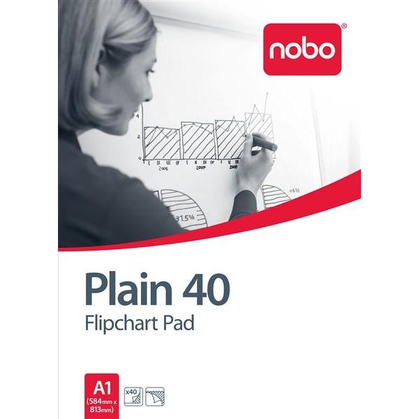 Nobo Blocco Ricambio 40 fogli bianco A1 (Nobo 34631165 40 Page Flipchart Pad - Pack of 5)