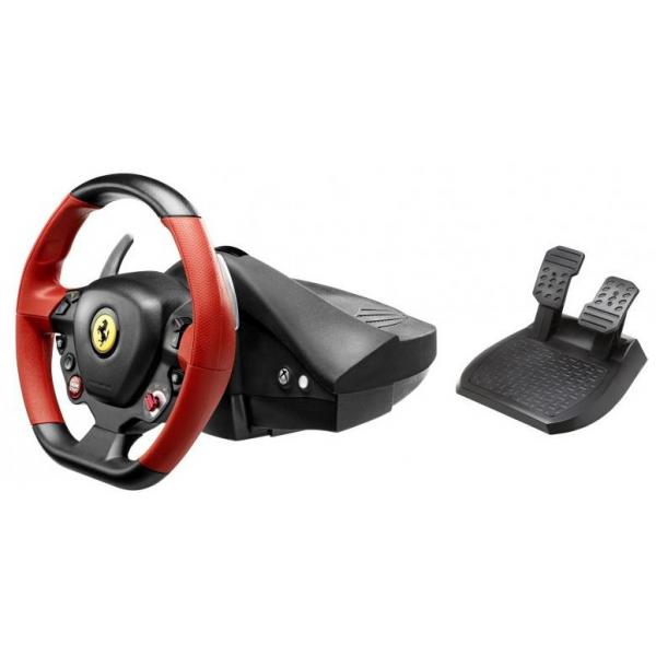 Thrustmaster Ferrari 458 Spider Nero, Rosso USB Sterzo + Pedali Xbox One (Thrustmaster Ferrari 458 Spider - Xbox)
