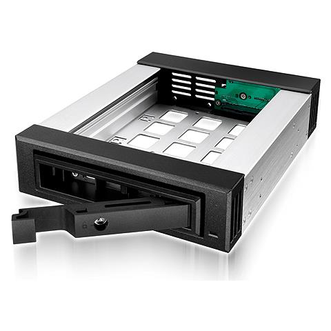 ICY BOX IB-129SSK-B 13,3 cm [5.25] Pannello incassato Nero (3,5/2,5 SATA/SAS in 1x5,25 - Storage bay adapter - black - - HARD DRIVE EXCHANGE FRAME - Warranty: 24M)