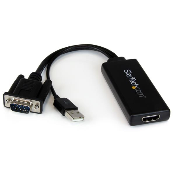 StarTech.com Adattatore Convertitore VGA a HDMI con Audio via USB - Cavo Convertitore Portatile VGA a HDMI - 1080p (VGA TO HDMI PORTABLE ADAPTER - CONVERTER W/ USB POWER PC AUDIO)