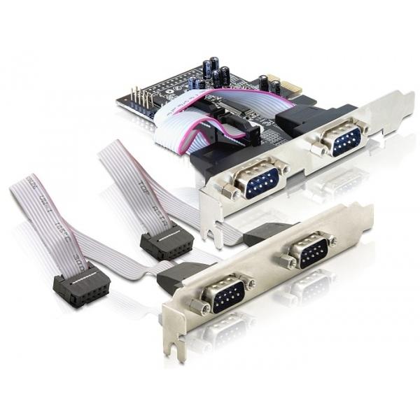 DeLOCK 4 x serial PCI Express card scheda di interfaccia e adattatore (IO Delock PCIe 4x seriell RS-232 LP inkl. Low-Profile Slotblech)