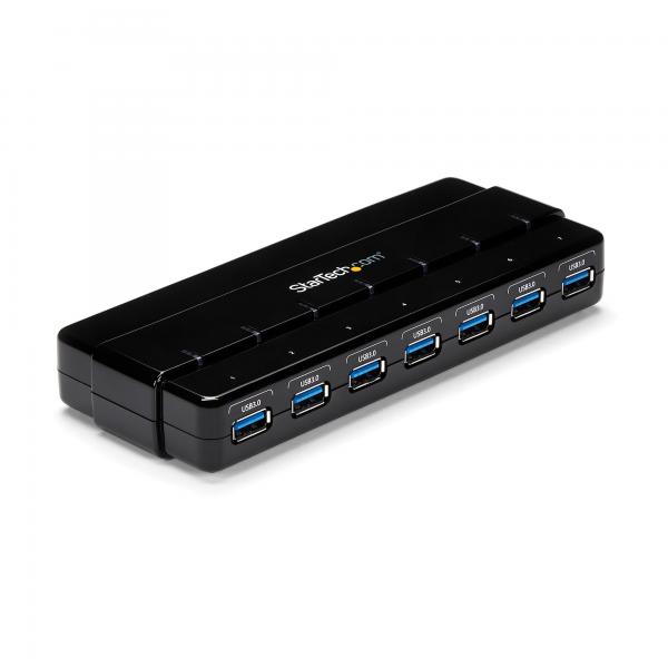 StarTech.com HUB USB 3.0 a 7 porte alimentato - Perno e concentratore USB 3.0 ultra veloce - Nero (7 PORT USB 3.0 HUB MINI LAPTOP - MULTIPORT EXPANSION HUB CHARGING)