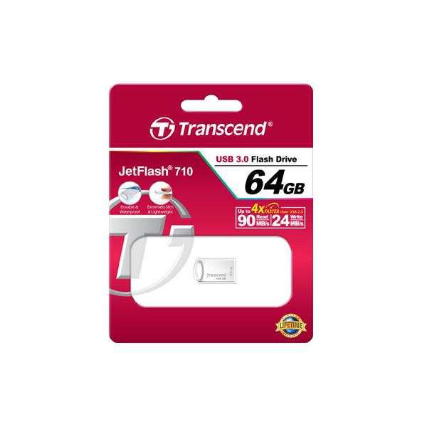 Transcend JetFlash 710S 64GB unità flash USB USB tipo A 3.2 Gen 1 [3.1 Gen 1] Argento (64GB JETFLASH710 SILVERUSB 3.0 - .)