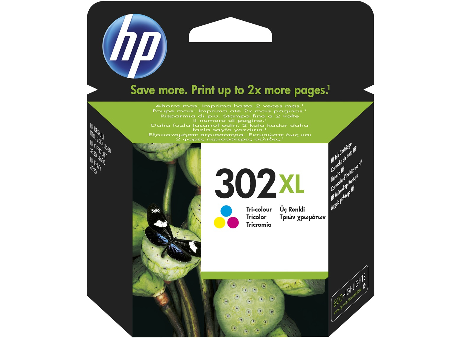 HP Cartuccia originale inchiostro tricromia ad alta capacità 302XL (HP 302XL - H?jtydende - farve [cyan,)
