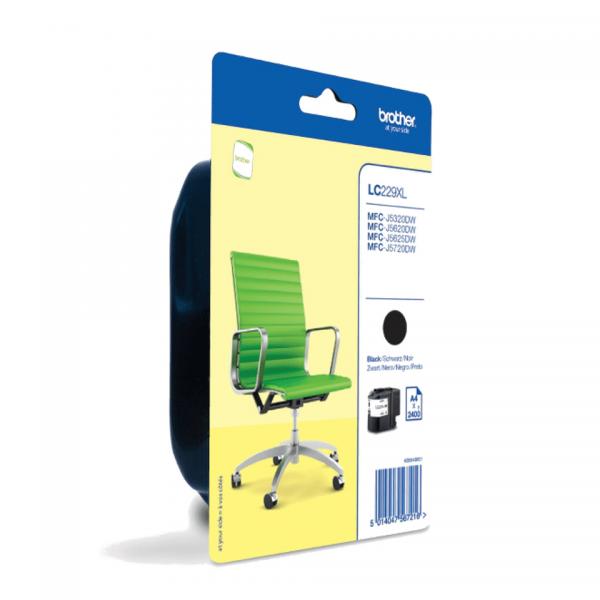 Brother LC229XLBKBP cartuccia d'inchiostro 1 pz Originale Nero (Brother LC229XLBKBP - sort - original)