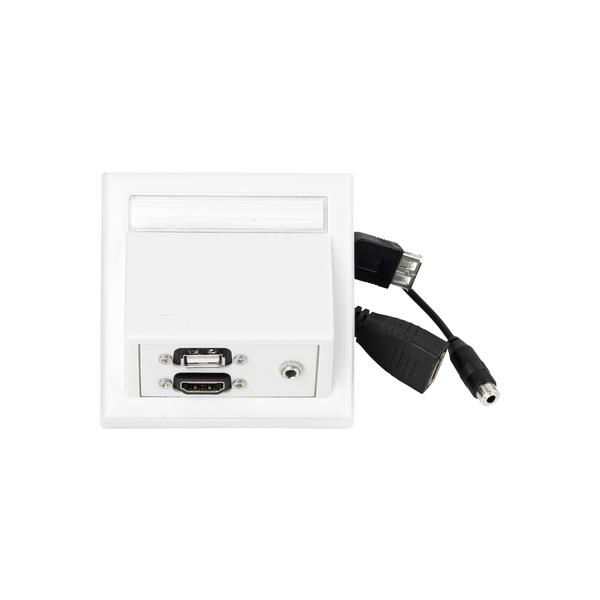 Vivolink WI221260 presa energia HDMI + USB A + 3.5mm Bianco (Wall HDMI, USB + AUD 3,5mm - . - Warranty: 12M)