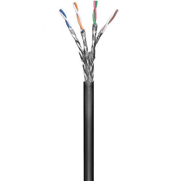 Microconnect KAB024-100 cavo di rete Nero 100 m Cat6 S/FTP [S-STP] (S/FTP CAT6 Outdoor 100m, Black - Solid, AWG 23/1 CCA, Jacket - PE With LSA connection technology for Home-/outdoor using - Warranty