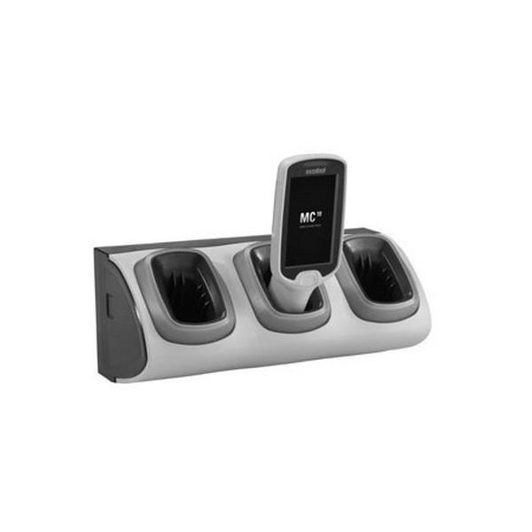 Motorola CRD-MC18-3SLCKH-01 Caricabatterie per dispositivi mobili PDA Nero, Grigio AC Interno (MC18 3-SLOT HD LOCKING CRADLE - REQ PWR SPLY AND PWR CORD)