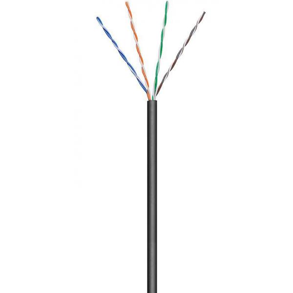 Microconnect KAB025-100 cavo di rete Nero 100 m Cat5e U/UTP [UTP] (U/UTP CAT5e Outdoor 100m Black - Stranded, AWG26 CCA, Jacket PE - UV and water resistent - Warranty: 300M)