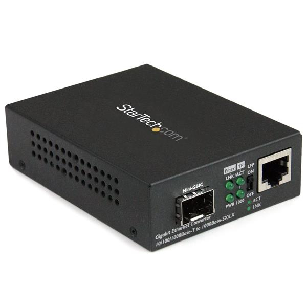 StarTech.com Convertitore multimediale Gigabit Ethernet a Fibra con slot SFP aperto 10/100/1000 (COPPER ETHERNET TO FIBER MEDIA - CONVERTER FOR 10/100/1000 NET)