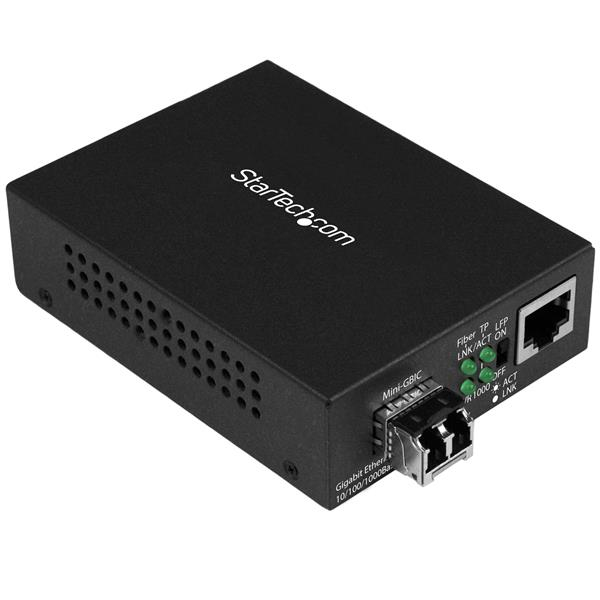 StarTech.com Convertitore multimediale compatto Gigabit Ethernet a Fibra multimodale - 850 nm LC - 550 m (10/100/1000 ETHERNET NETWORK TO - FIBER CONVERTER W/ SFP TRNCV)
