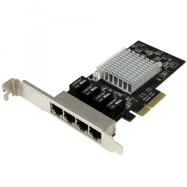 StarTech.com Scheda di rete PCIe Gigabit Power over Ethernet a 4 porte - Adattatore PCI express - Intel I350 NIC (4 PORT PCIE NETWORK CARD LAN - GIGABIT ETHERNET NIC ADAPTER)
