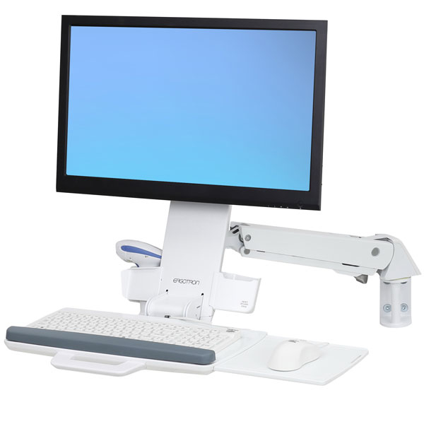 Ergotron StyleView 61 cm [24] Parete Bianco (STYLEVIEW SIT-STAND COMBO ARM - BRIGHT WHITE TEXTURE)