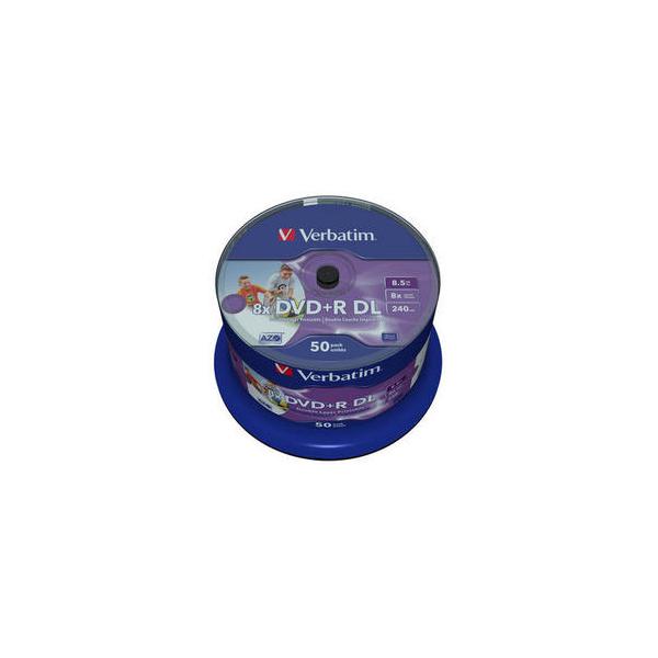 Verbatim 43703 DVD vergine 8,5 GB DVD-R 50 pz (Verbatim 1x50 Verbatim DVD+R Double Layer 8x Speed, 8,5GB wide printable)