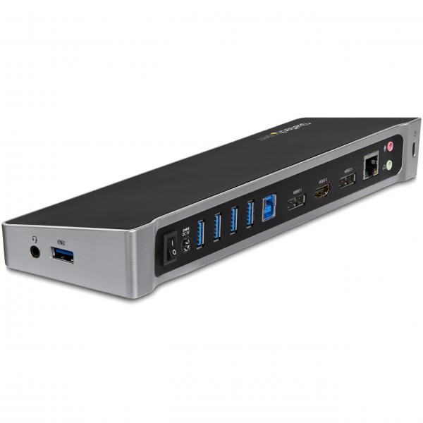 StarTech.com Docking station USB 3.0 a tre monitor - 1x HDMI - 2x DisplayPort - Dock portatile con Hub USB integrata a 5 porte e Gigabit Ethernet (USB 3.0 DOCKING STATION - UNIVERSAL TRIPLE MONITOR H