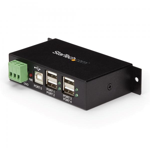 StarTech.com HUB USB 2.0 Industriale in metallo a 4 porte con protezione da sovracorrenti - montabile (4 PORT USB 2.0 HUB METAL TAA - INDUSTRIAL MOUNTABLE HEAVY DUTY)